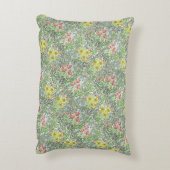 ヴィンテージウィリアムモリスボワーフラワーグリーン アクセントクッション (裏面(縦))