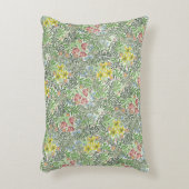 ヴィンテージウィリアムモリスボワーフラワーグリーン アクセントクッション (正面(垂直))