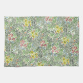 ヴィンテージウィリアムモリスボワーフラワーグリーン キッチンタオル (横)