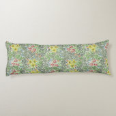 ヴィンテージウィリアムモリスボワーフラワーグリーン ボディピロー (裏面)