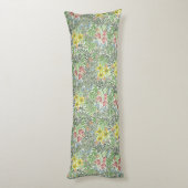 ヴィンテージウィリアムモリスボワーフラワーグリーン ボディピロー (裏面 (縦))
