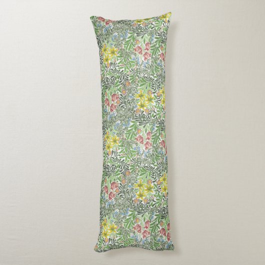 ヴィンテージウィリアムモリスボワーフラワーグリーン ボディピロー (裏面 (縦))