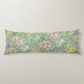 ヴィンテージウィリアムモリスボワーフラワーグリーン ボディピロー (正面)