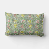 ヴィンテージウィリアムモリスボワーフラワーグリーン ランバークッション (裏面)