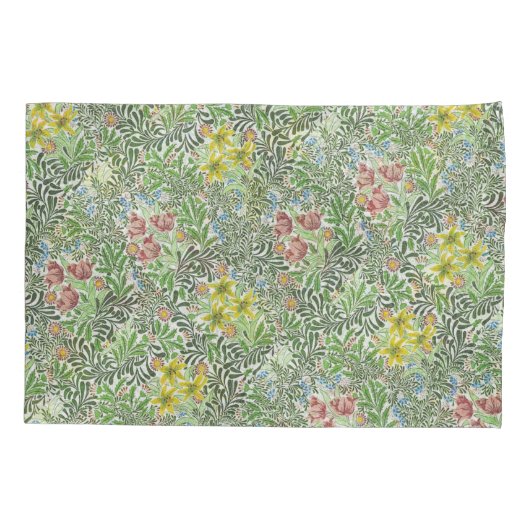 ヴィンテージウィリアムモリスボワーフラワーグリーン 枕カバー (裏面-左)