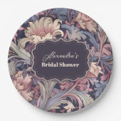 ヴィンテージウィリアムモリスラベンダーブライダル ペーパープレート (正面)