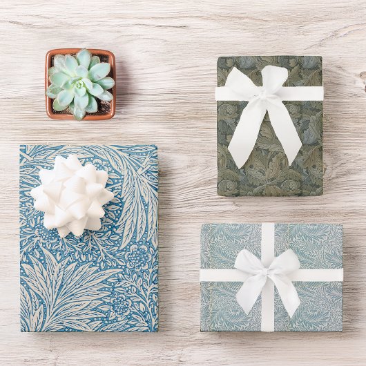 ヴィンテージウィリアム葉モリスズの青いパターン ラッピングペーパーシート