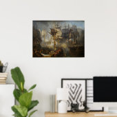 ヴィンテージウィリアム・ターナートラファルガーの戦い ポスター (ホームオフィス)