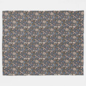 ヴィンテージウィリアム・モリスエヴェンロデ繊維デザイン フリースブランケット (正面(横))
