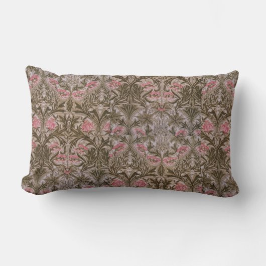 ヴィンテージウィリアム・モリスオダマキ（植物） ランバークッション (正面)