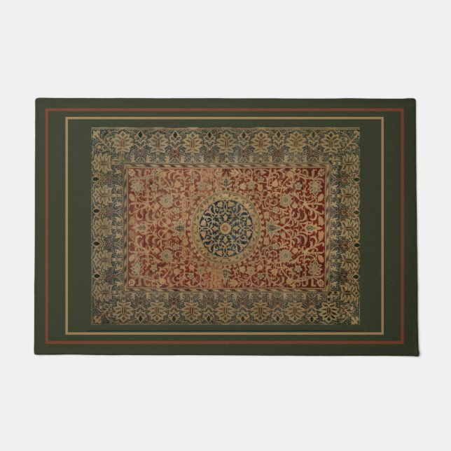 ヴィンテージウィリアム・モリスデザイン ドアマット (正面)