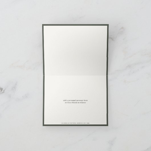 ヴィンテージウィリアム・モリス海軍ブルーレッドキク サンキューカード (内部)