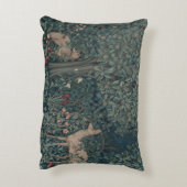 ヴィンテージウィリアム・モリス緑の森の動物 アクセントクッション (裏面(縦))