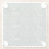 ヴィンテージウィリアム・モリス緑の森の動物 ガラスコースター (裏面)