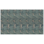 ヴィンテージウィリアム・モリス緑の森の動物 テーブルクロス (正面(横))