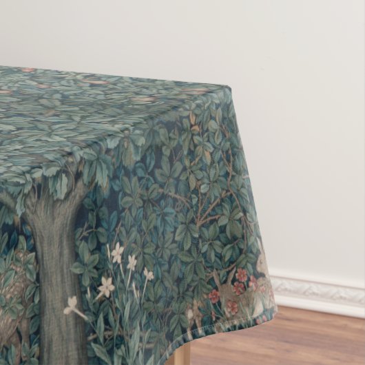 ヴィンテージウィリアム・モリス緑の森の動物 テーブルクロス (インサイチュ)