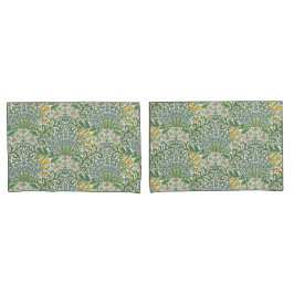 ヴィンテージウィリアム・モリス花ガーデン壁紙 枕カバー