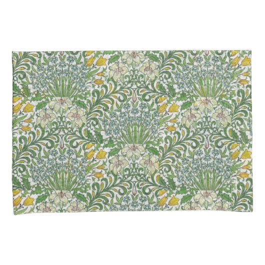 ヴィンテージウィリアム・モリス花ガーデン壁紙 枕カバー (正面右)