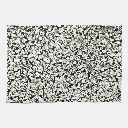 ヴィンテージウィリアム・モリス装飾繊維模様 キッチンタオル (横)