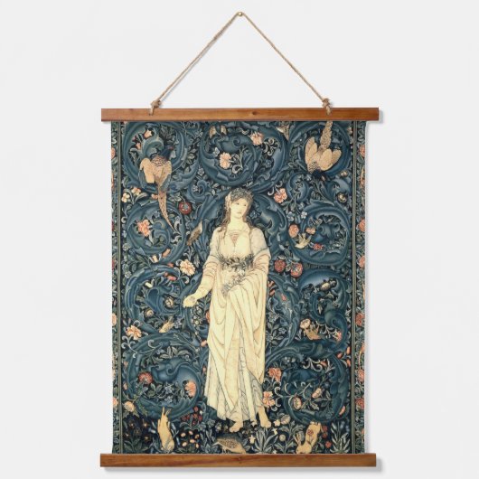 ヴィンテージウィリアム・モリス1885フローラ 吊り下げ型タペストリー (正面)