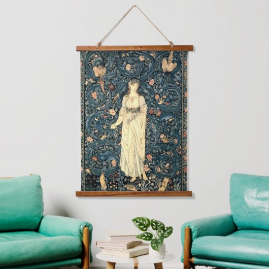 ヴィンテージウィリアム・モリス1885フローラ 吊り下げ型タペストリー (リビング)