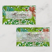 ヴィンテージウィリアム・モリス・アイリス・バードフローラルパターン 名刺 (正面/裏面)