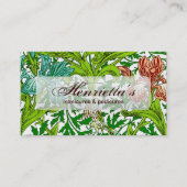 ヴィンテージウィリアム・モリス・アイリス・バードフローラルパターン 名刺 (正面)