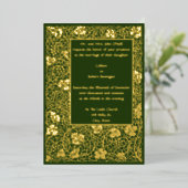 ヴィンテージウィリアム・モリス・ケルマスコットグレープヴ縁どィン 箔招待状 (立ち正面)