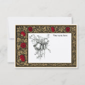 ヴィンテージウィリアム・モリス・ケmscottプレスフローラバラ サンキューカード (裏面)