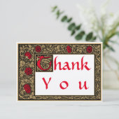 ヴィンテージウィリアム・モリス・ケmscottプレスフローラバラ サンキューカード (スタンド正面)