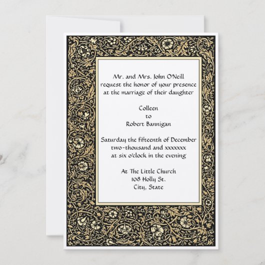 ヴィンテージウィリアム・モリス・ケmscott縁どフローラ 招待状 (正面)