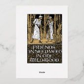 ヴィンテージウィリアム・モリス・ケmscott縁どフローラ 箔招待状 (裏面)