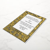 ヴィンテージウィリアム・モリス・ケmscott縁どフローラ 箔招待状 (回転した状態)