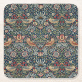ヴィンテージウィリアム・モリス・ストロベリー泥棒 スクエアペーパーコースター (正面)