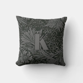 ヴィンテージウィリアム・モリス・マリゴールド・パターン・モノグラム クッション