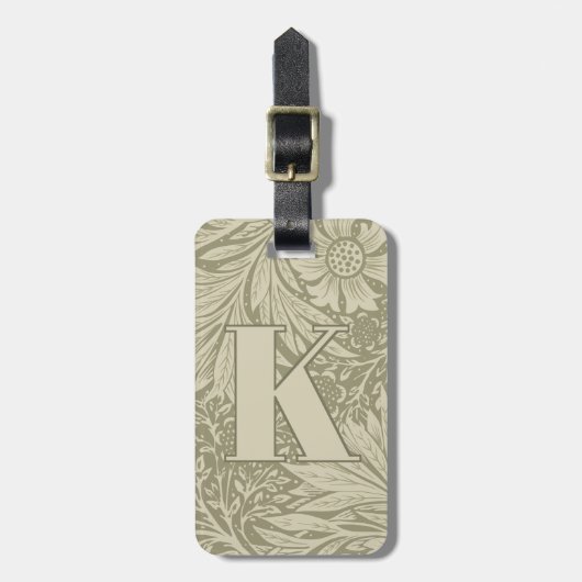 ヴィンテージウィリアム・モリス・マリゴールド・パターン ラゲッジタグ (正面縦)