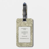 ヴィンテージウィリアム・モリス・マリゴールド・パターン ラゲッジタグ (裏面縦)