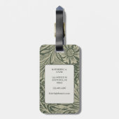 ヴィンテージウィリアム・モリス・マリゴールド・パターン ラゲッジタグ (裏面縦)