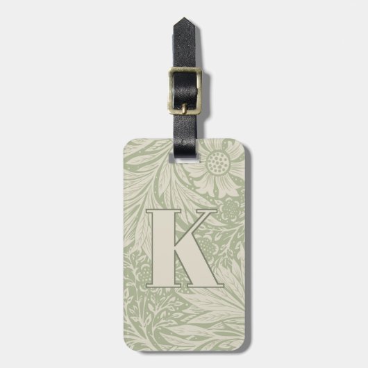 ヴィンテージウィリアム・モリス・マリゴールド・パターン ラゲッジタグ (正面縦)