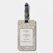 ヴィンテージウィリアム・モリス・マリゴールド・パターン ラゲッジタグ (裏面縦)