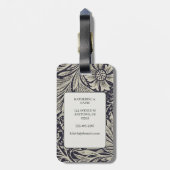 ヴィンテージウィリアム・モリス・マリゴールド・パターン ラゲッジタグ (裏面縦)