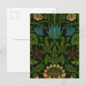 ヴィンテージウィリアム・モリス・ヴァイオレットとオダマキ(植物) シーズンポストカード (正面/裏面)