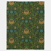 ヴィンテージウィリアム・モリス・ヴァイオレットとオダマキ（植物） フリースブランケット (正面)