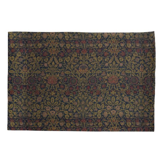 ヴィンテージウィリアム・モリス・ヴァイオレットとオダマキ（植物） 枕カバー (裏面)