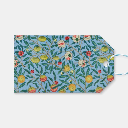 ヴィンテージウィリアム・モリス「4つの果実」パターン ギフトタグ (正面(横))
