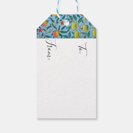 ヴィンテージウィリアム・モリス「4つの果実」パターン ギフトタグ (裏面)