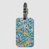 ヴィンテージウィリアム・モリス「4つの果実」パターン ラゲッジタグ (正面縦)