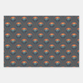 ヴィンテージウィルダネサンセットマンダラアールデコホタテ ラッピングペーパーシート (正面3)