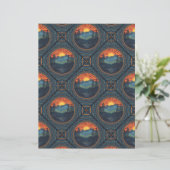 ヴィンテージウィルダネサンセットマンダラジオメトリックタイル (スタンド正面)