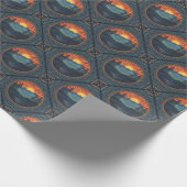 ヴィンテージウィルダネサンセットマンダラジオメトリックタイル ラッピングペーパー (角)